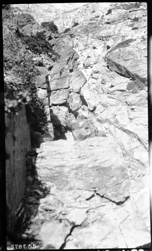 High Sierra Trail Investigation, crevice-showing rectangular rock. Trail Routes