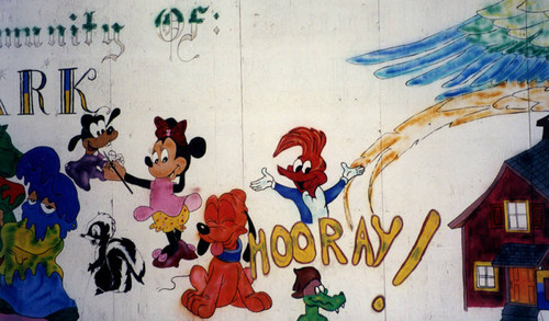 Disney characters, a mural