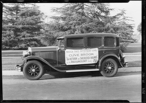 Mystery car, Paramount Theatre, Southern California, 1929