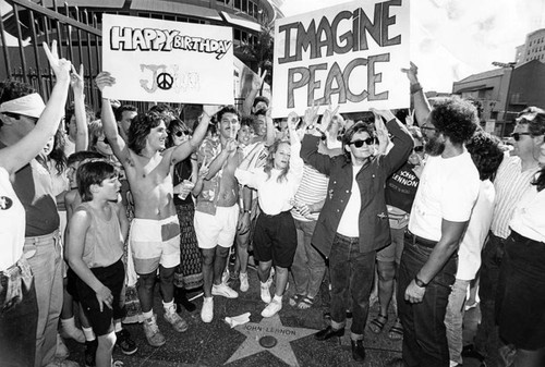 "Imagining peace" at Lennon's star