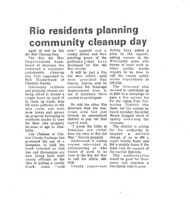 Rio residents planning community cleanup day