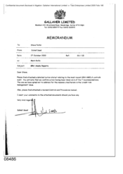 Gallaher Limited[Memo from Suhail Saad to Steve Perks regarding the GRA AMELA controls audit]