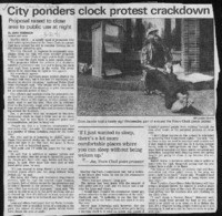 City ponders clock protest crackdown: Proposal raised to close area to public use at night