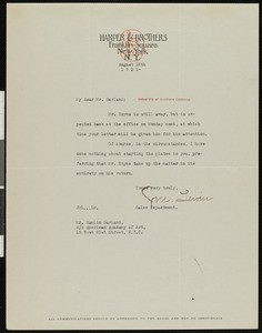 J.M. Lewin, letter, 1921-08-18, to Hamlin Garland