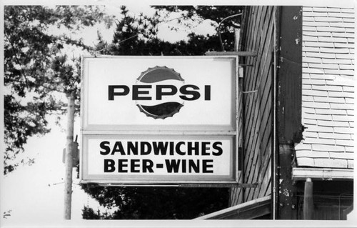 "Pepsi/Sandwiches Beer-Wine"sign, Sonoma County, California