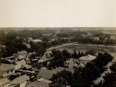 Stockton - Views - 1880 - 1900: Looking northeast from Lindsay and Hunter Sts., Fremont Park