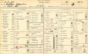 WPA household census for 1749 KENT STREET, Los Angeles