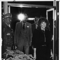 Jane Fonda with Bob Mulholland on the left at a fundraiser in Sacramento