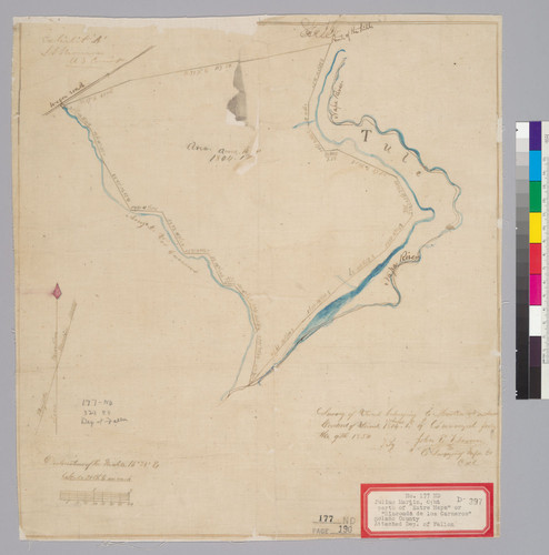 Survey of land belonging to [Julius] Martin [part of Rancho Entre Napa : Napa Co., Calif.] / by John E. Brown