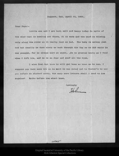 Letter from Helen [Muir Funk] to [John Muir], 1911 Apr 11