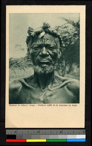 Bearded man wearing braided circlet, Congo, ca.1920-1940