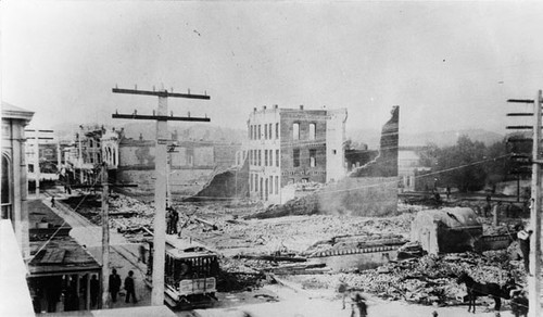 Downtown Santa Cruz after the fire of 1894
