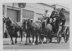 Wells Fargo stage in an unidentified Petaluma, California parade, about 1963
