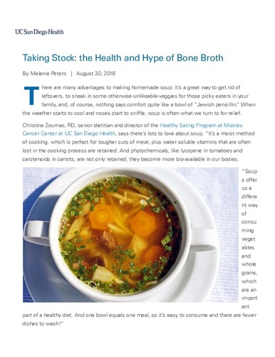 Taking Stock: the Health and Hype of Bone Broth