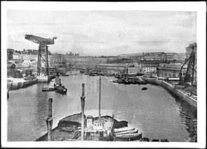 Bustling port of Saint Nazaire, France, during World War I, ca.1916