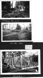 Seven photos showing the building of a new house at 850 Pinecrest for Bunni and George Streckfus