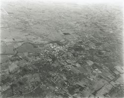 High altitude aerial view of Sebastopol, California, 1964