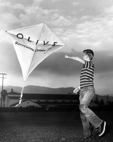 1940s - Boy Flying a Kite at Olive Park