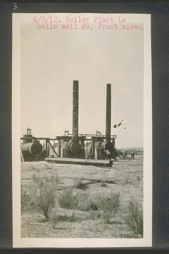 Boiler plant La Belle well number three, front view