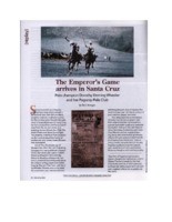 The Emperor's Game arrives in Santa Cruz: Polo Champion Dorothy Deming Wheeler and her Pogonip Polo Club