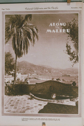 Adamson House in Malibu appearing in an article for "Pictorial California Magazine."