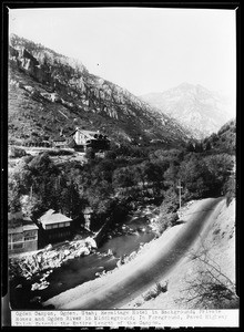Ogden Canyon, showing Hermitage Hotel in the background, Utah