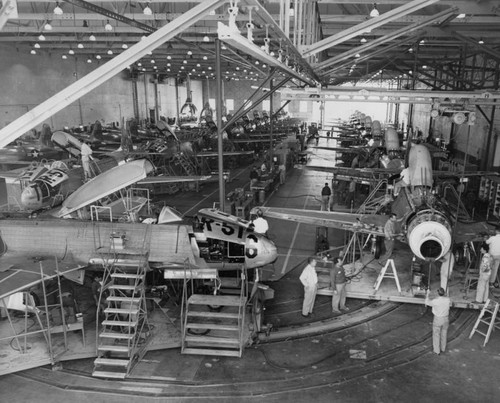 T-33 assembly line at Lockheed Aircraft in Van Nuys, Calif