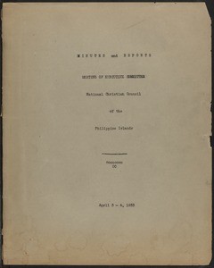 National Christian Council of the Philippine Islands, Minutes and Reports, 1933-04-03/1933-04-04