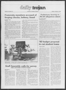 Daily Trojan, Vol. 91, No. 20, February 08, 1982