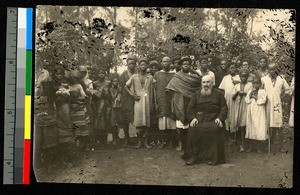Patients with missionary father, Madagascar, 1923