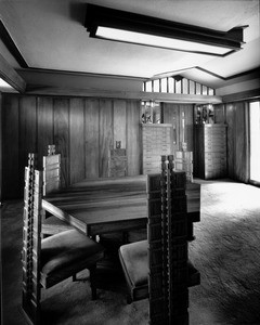 Interior view of the Hollyhock House, Los Angeles, 1921