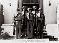 Group photo of Sebastopol Police Department--taken sometime between August 5, 1946 and December 2,1946 in front of Sebastopol City Hall