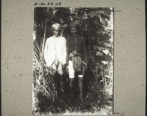 Chief and chief traditional priest Madjuloai (on the right) who is now a christian