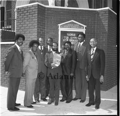 Group outside Methodist Church, Los Angeles, 1965