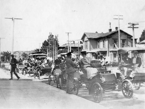 Early cars on Broadway