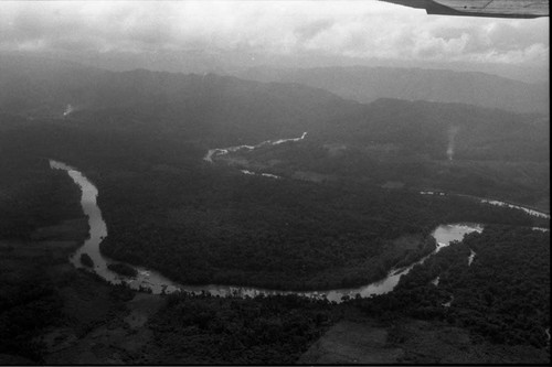 Aerial view of a river, Chiapas, 1983