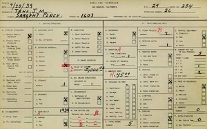 WPA household census for 1603 SARGENT, Los Angeles