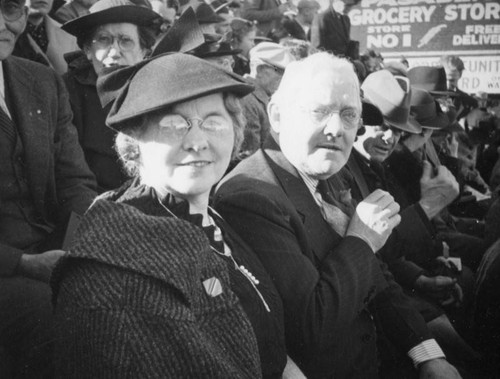 Ethel Schultheis' parents at 1938 Rose Parade