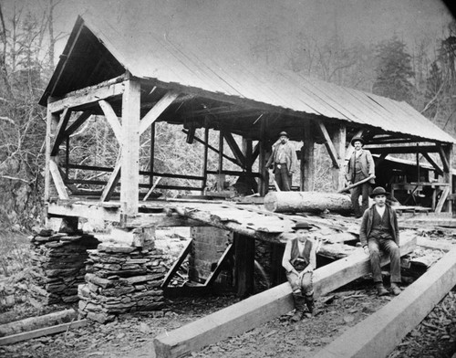First sawmill in Oakland [picture] : Palo Seco Creek near Dimond Canyon