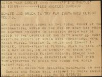 Press release titled "Schlee and Brock to try for sustained flight record," 1928