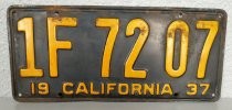 California license plate 1F7207