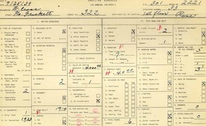 WPA household census for 322 N FICKETT, Los Angeles