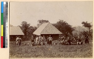 Military personnel with barrels, Ghana, ca.1885-1895