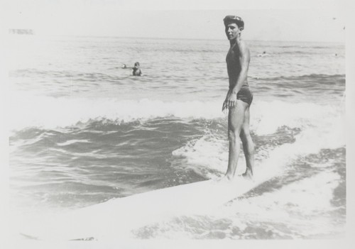 Harry Mayo surfing at Cowell Beach