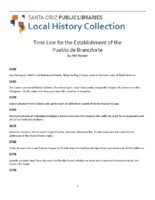 Time Line for the Establishment of the Pueblo de Branciforte