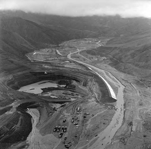 Air view of storm damage to the Castaic project
