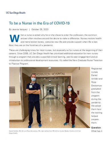 To be a Nurse in the Era of COVID-19