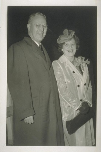 [Earl Warren with wife.]