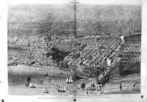 Chicago - Showing burnt district - 1874