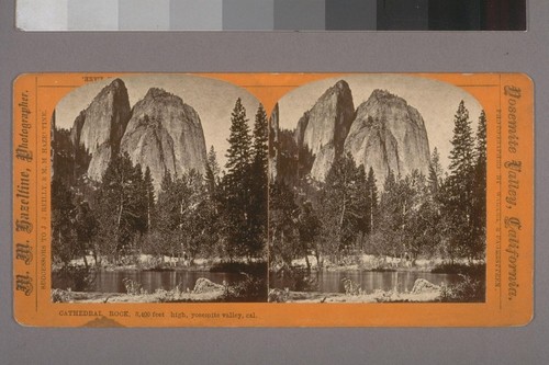 Cathedral Rock, 3,400 feet high, Yosemite Valley, cal.--Photographer: Walker & Fagerstteen [Fagersteen]--Publisher: M. M. Hazeltine, Photographer. Successors to J. J. Reilly & M. M. Hazeltine.--Photographer's series: Yosemite Valley, California